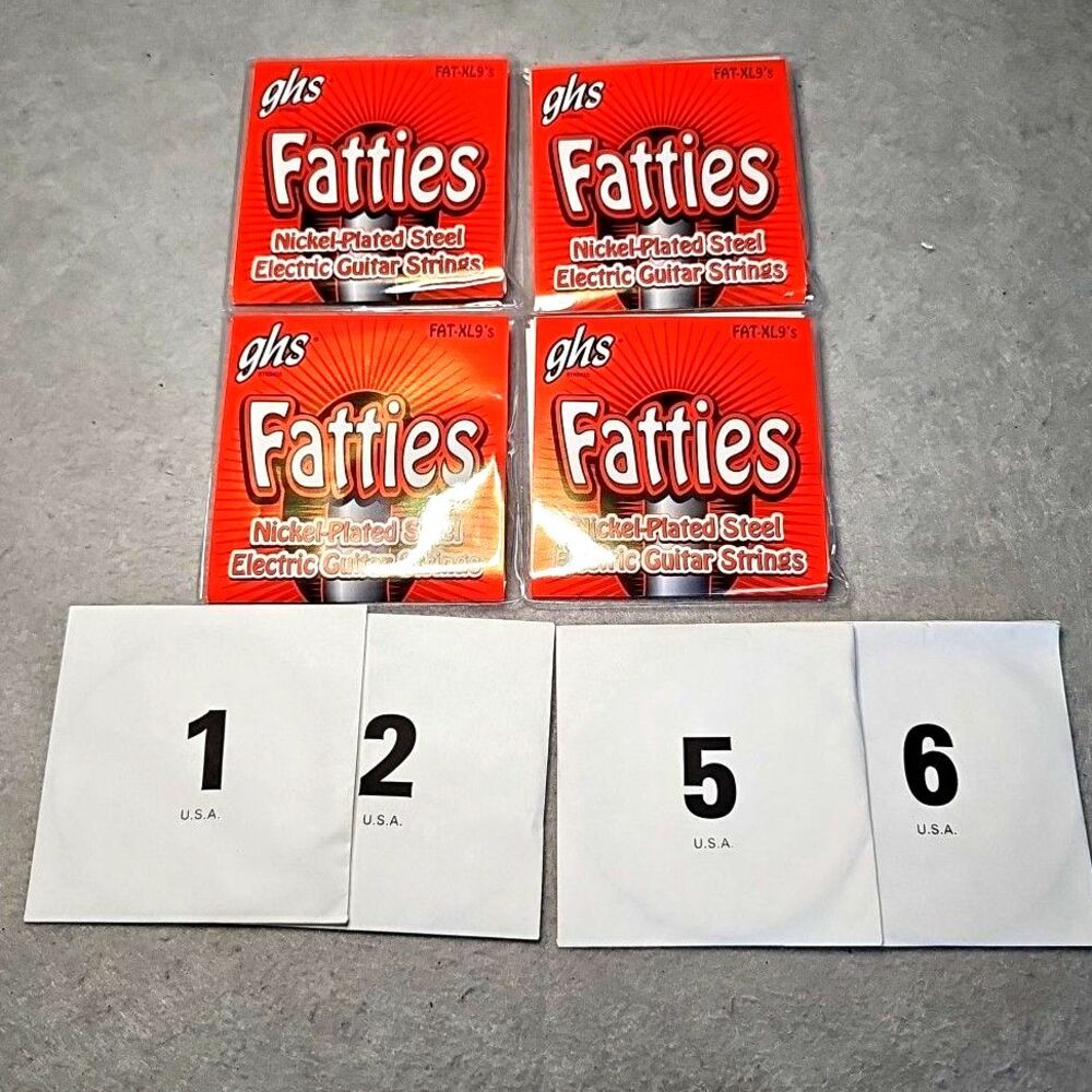 4 PACK NEW GHS FATTIES STEEL ELECTRIC GUITAR STRINGS STRING SET FAT-XL9's